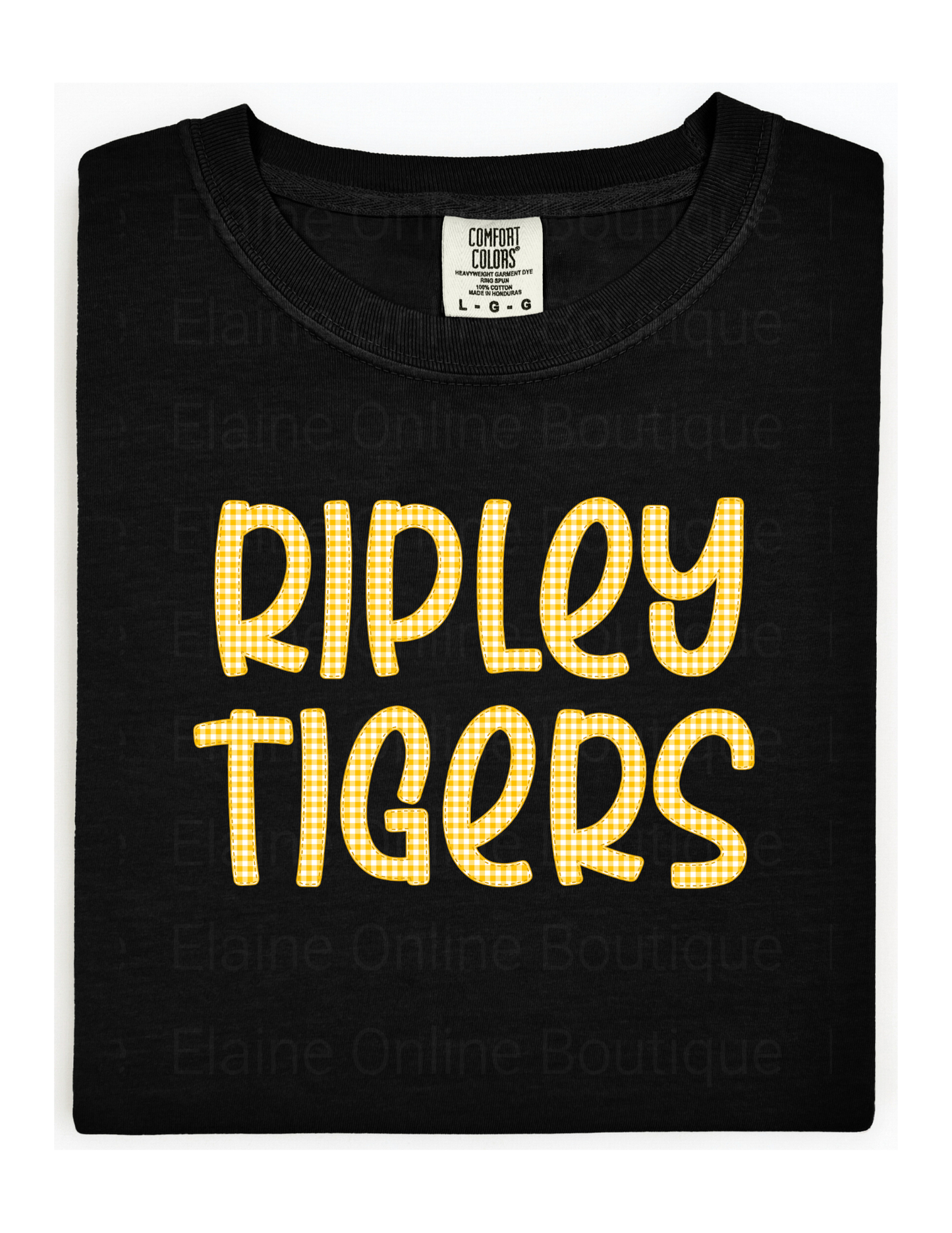 Ripley Tigers Gingham Comfort Color Short Sleeve