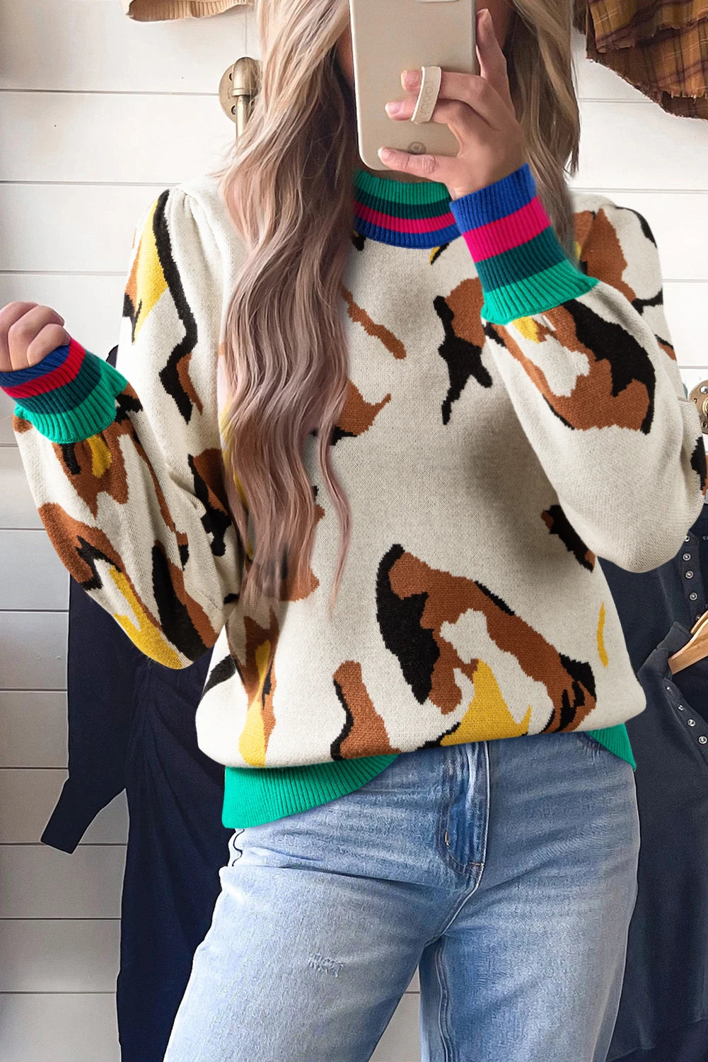 PRE-ORDER Apricot Animal Pattern Sweater