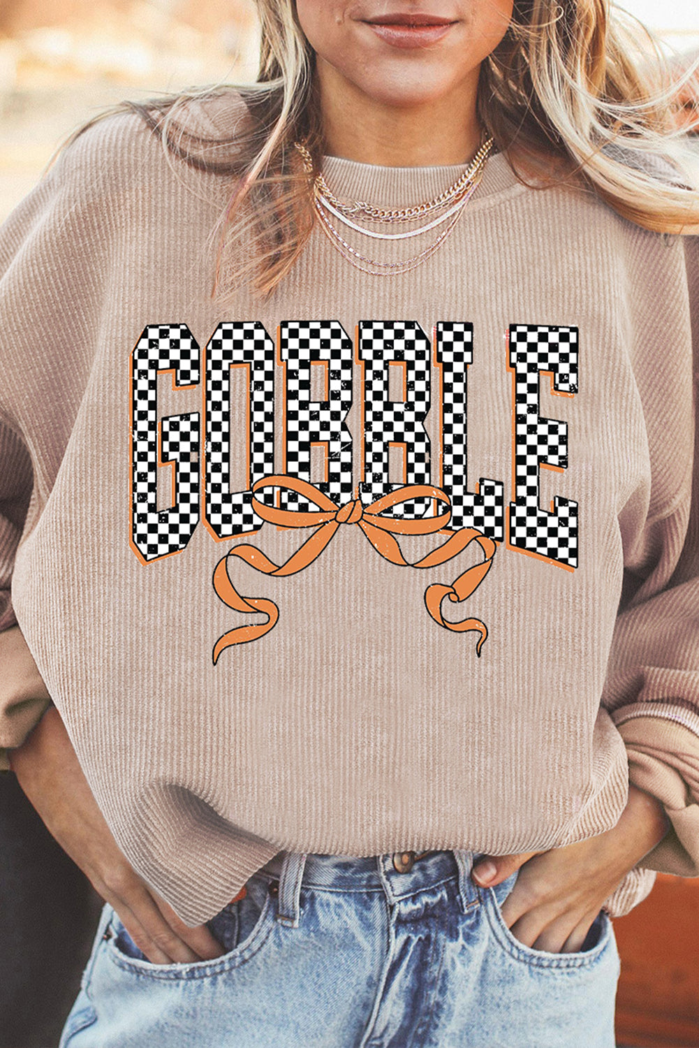 PRE-ORDER Ribbed Texture GOBBLE Sweatshirt