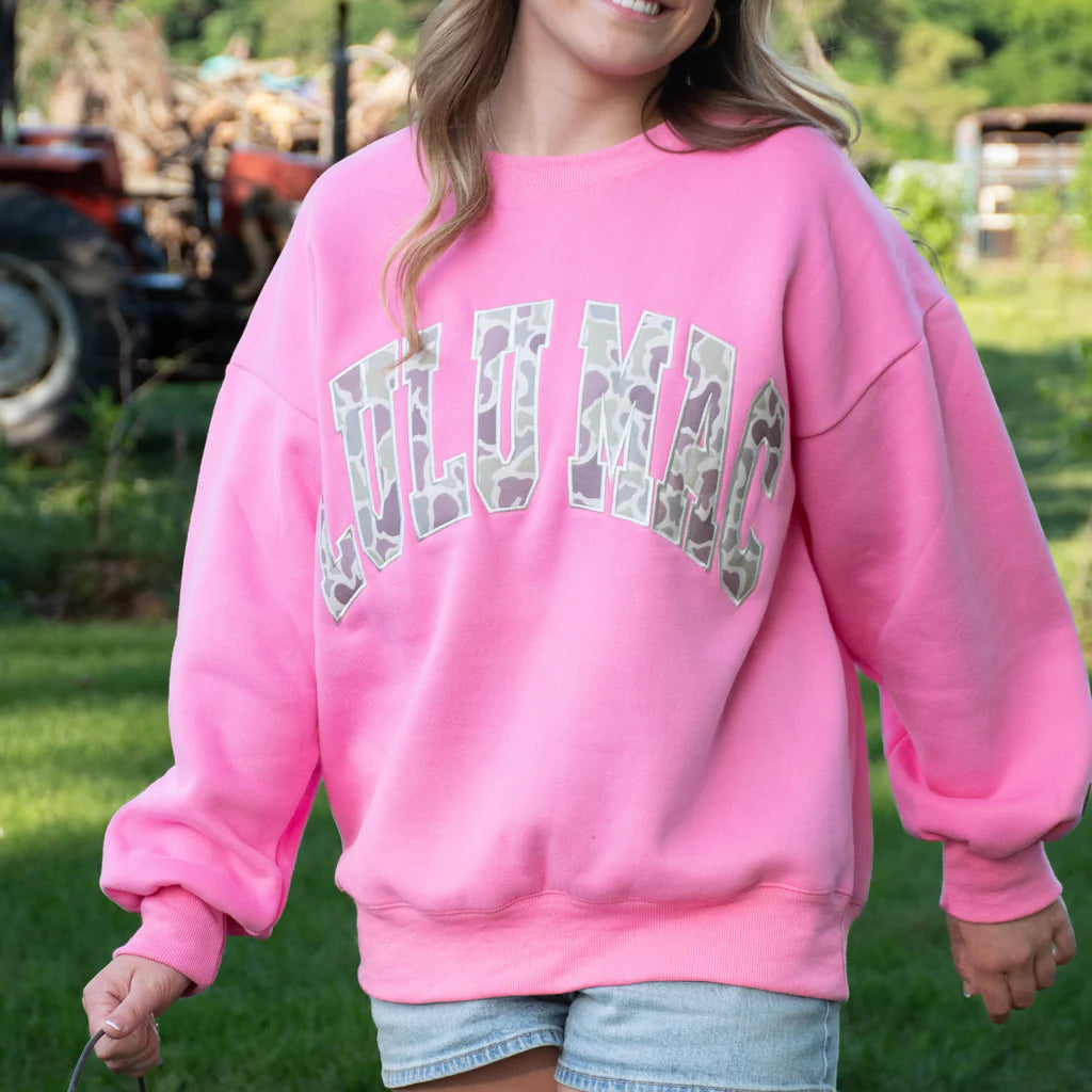 *PREORDER* LULU MAC Bubblegum/Camo Sweatshirt