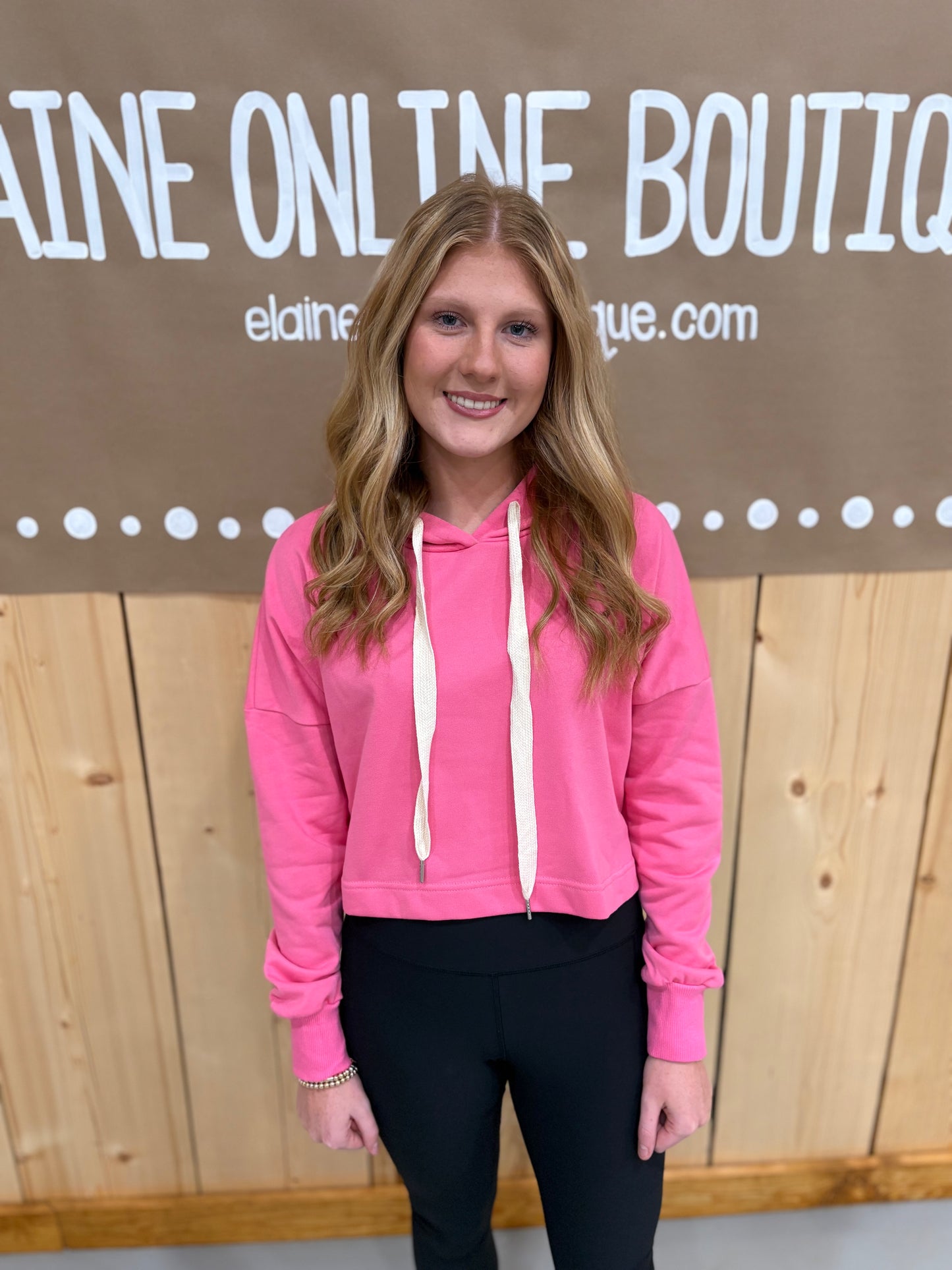 Sachet Pink Drawstring Hoodie