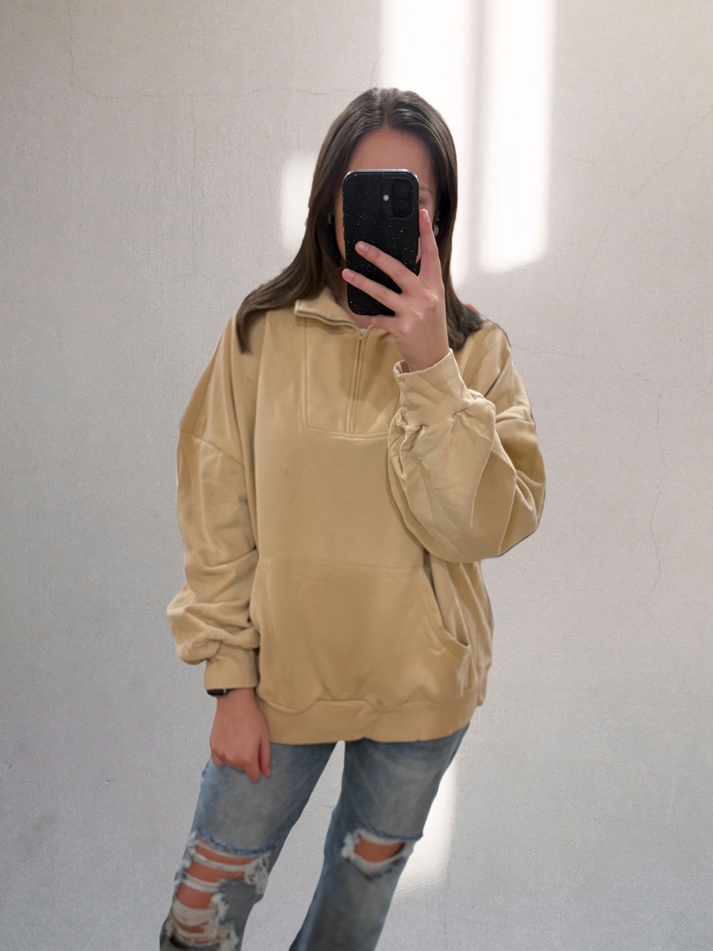 Smoke Gray Half Zip Pullover