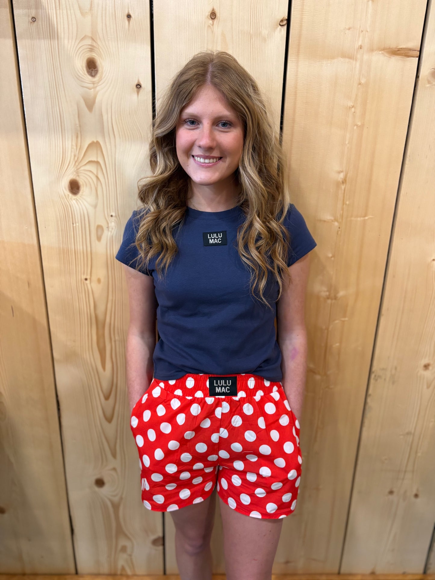 LULU MAC Red Polka Dot Boxer Shorts