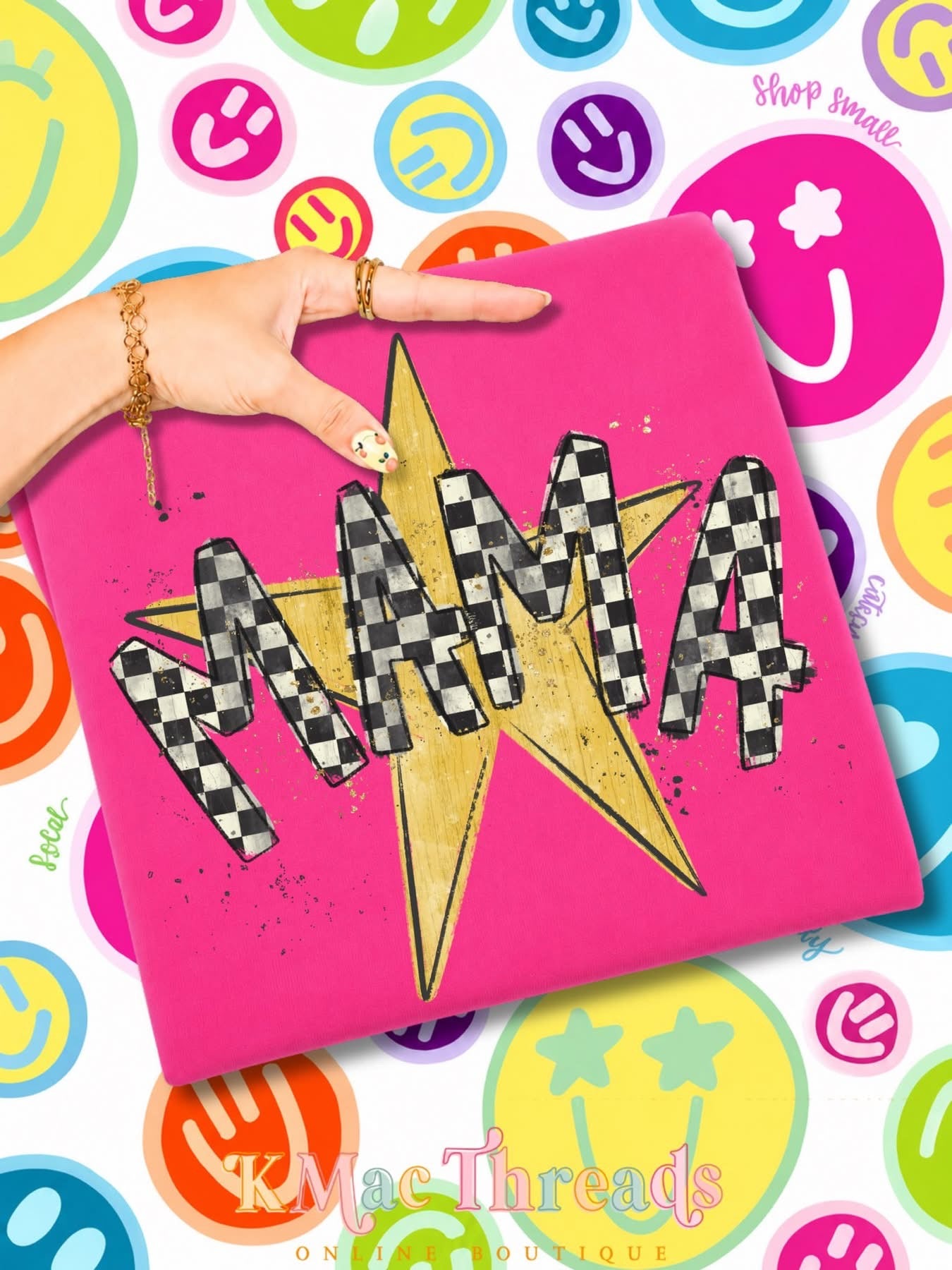 Smiley/Star MAMA Comfort Color Short Sleeve