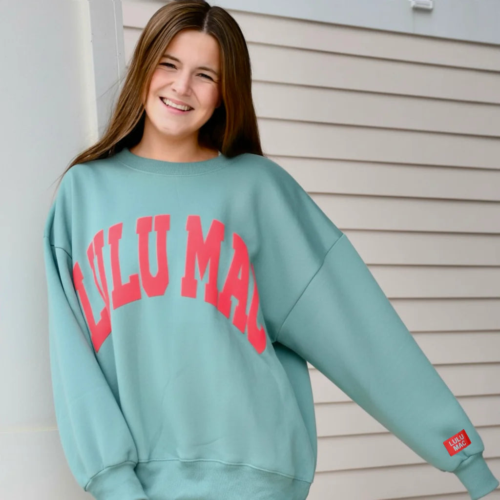 LULU MAC Green/Red Puff Sweatshirt