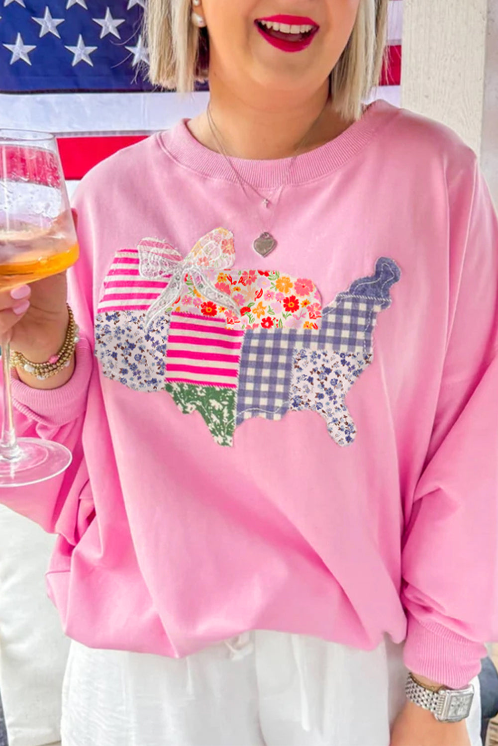 PRE-ORDER Pink USA Map Sweatshirt