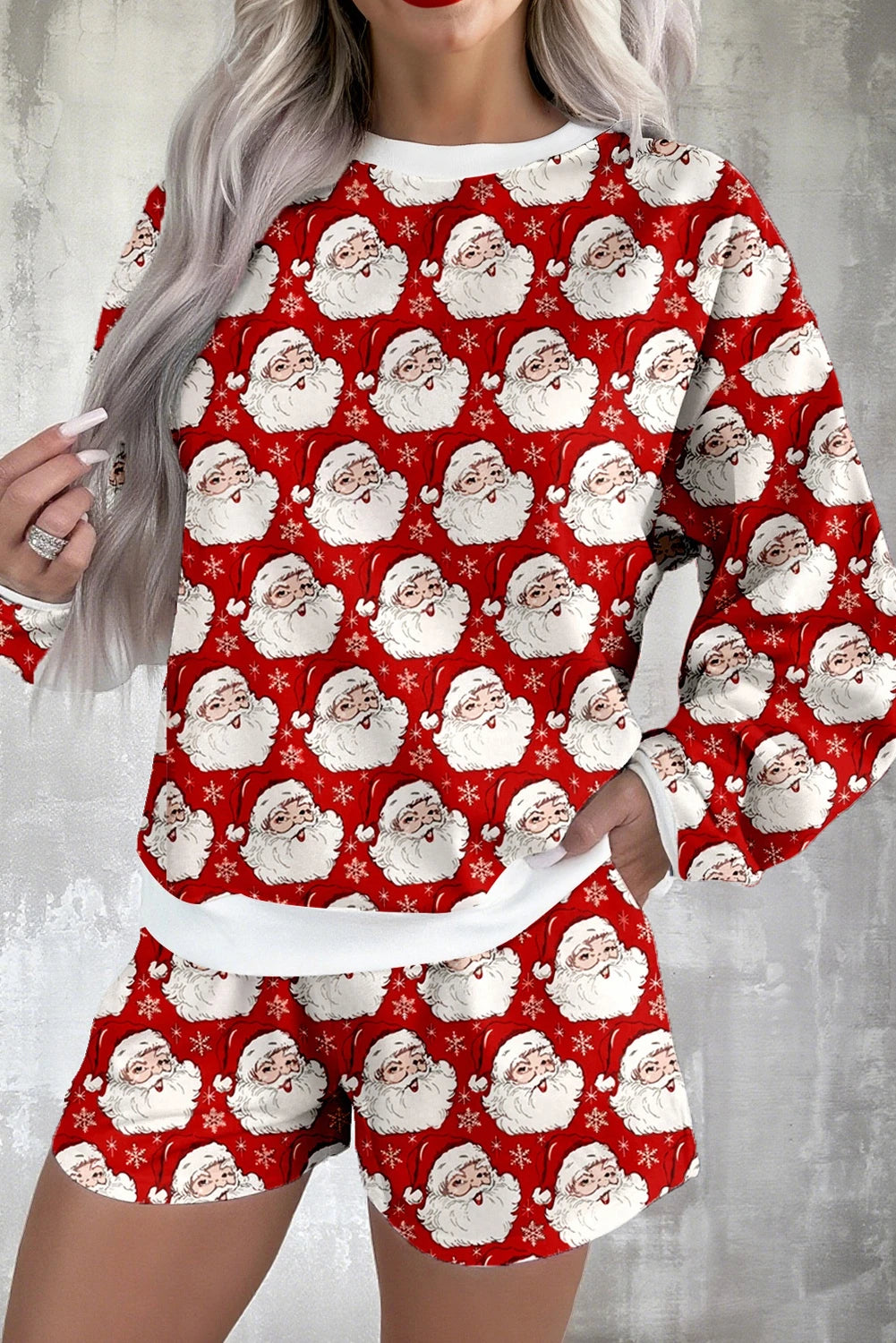 PRE-ORDER Red Christmas Lounge Short Set