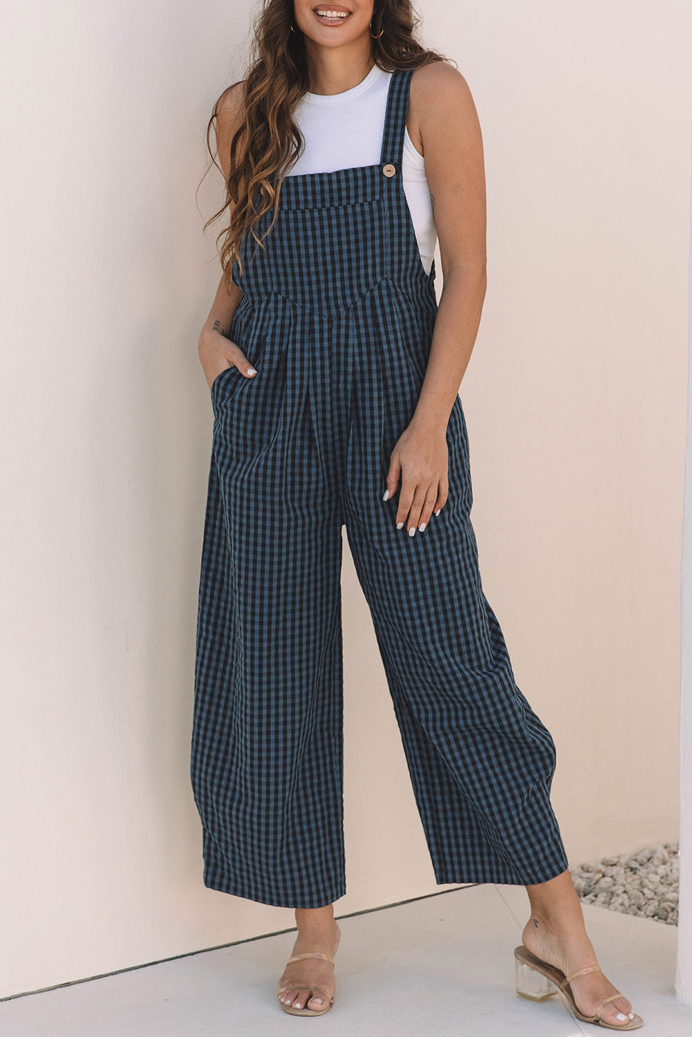 PRE-ORDER Blue Plaid Print Overall
