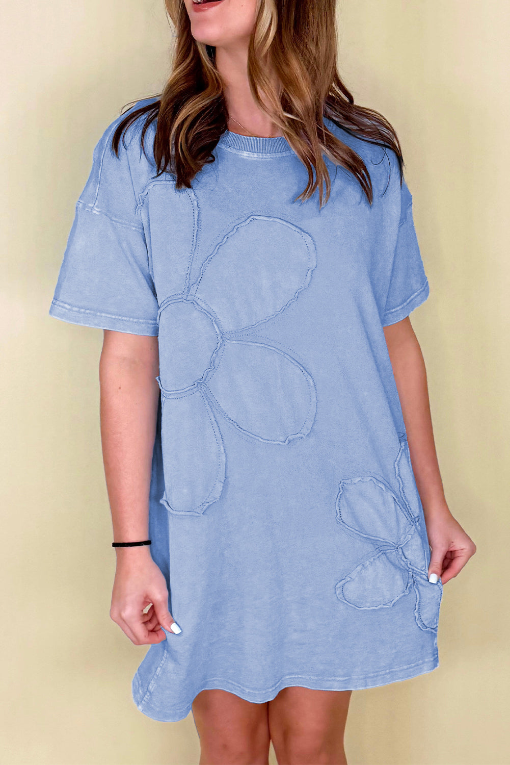 PRE-ORDER Sky Blue Mineral Wash T Shirt Dress
