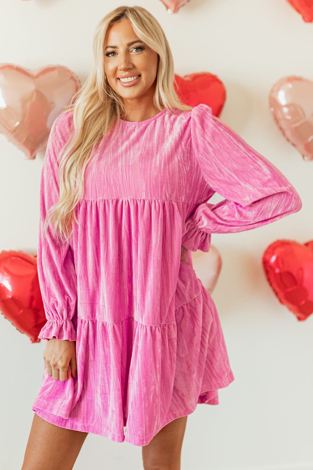 PRE-ORDER Strawberry Pink Velvet Dress