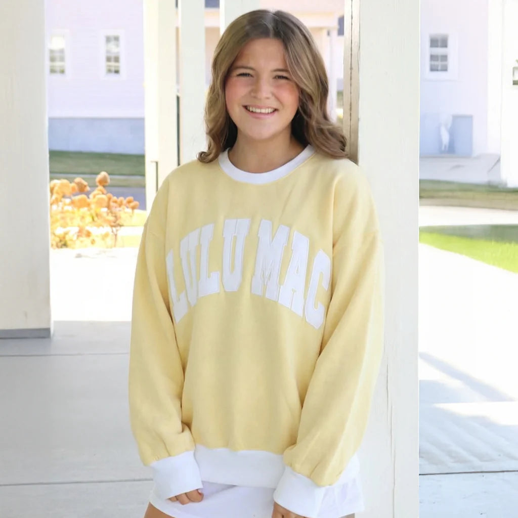 LULU MAC Butter/White Color Block Sweatshirt