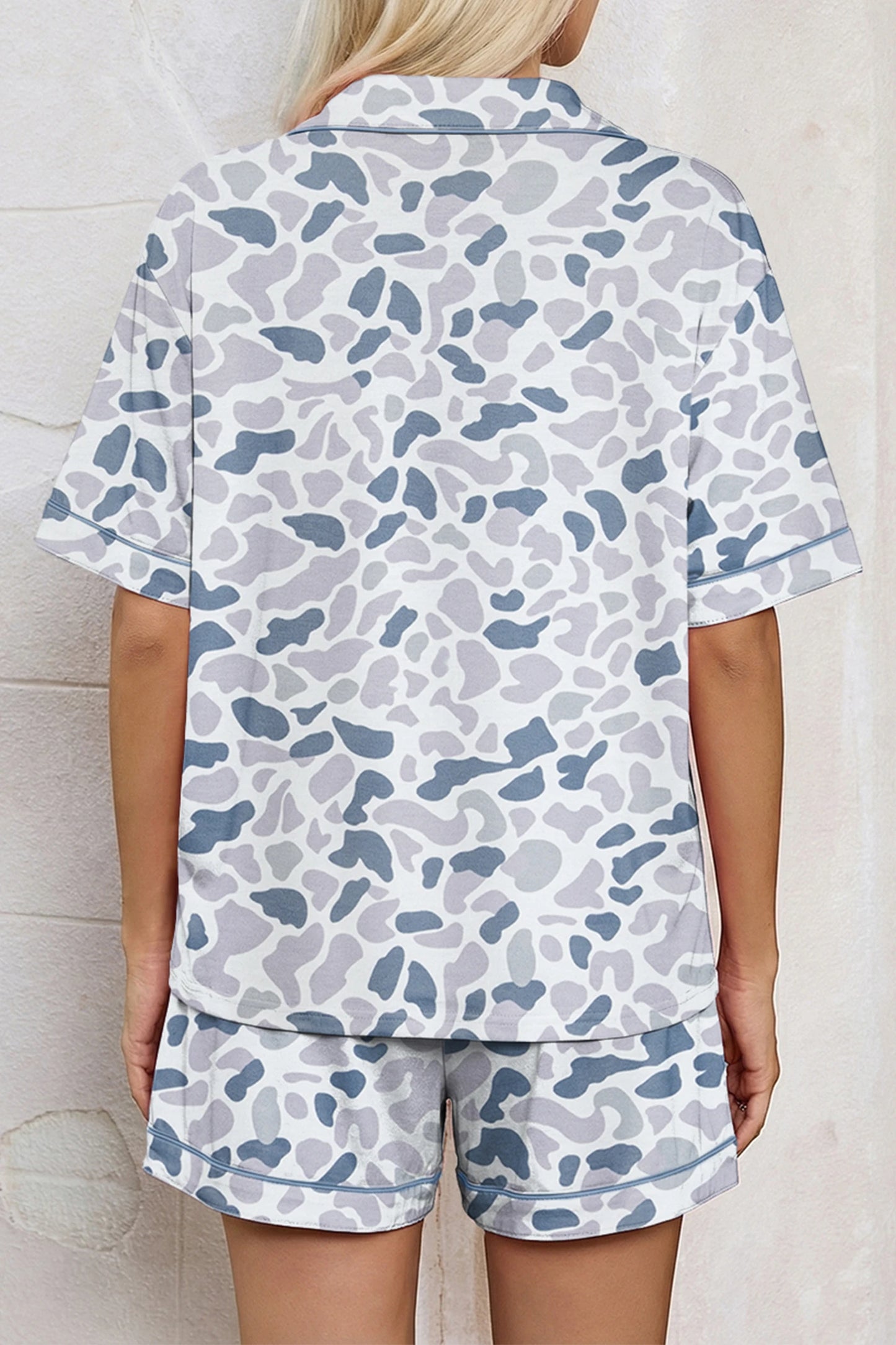 Beige Camo PJ Shorts Set
