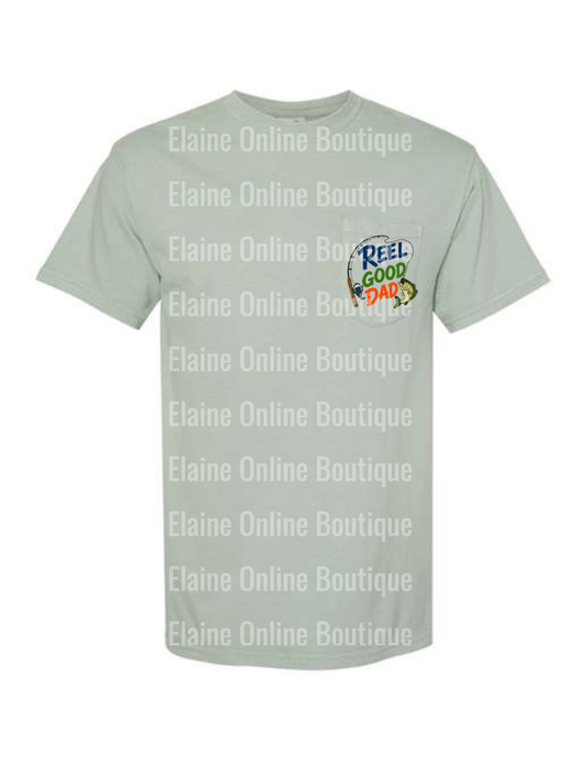 Reel Good Dad Comfort Color Pocket Short Sleeve