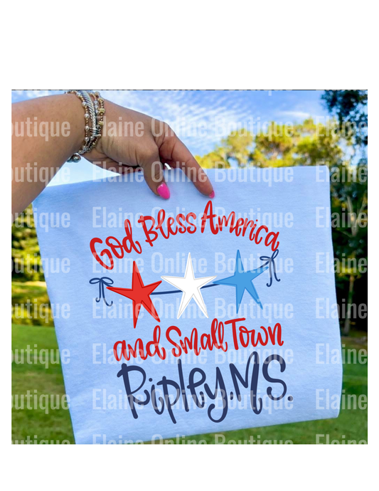 God Bless America and Small Town Comfort Color Short Sleeve