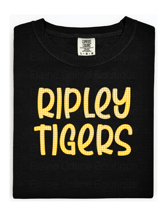 Ripley Tigers Gingham Comfort Color Short Sleeve