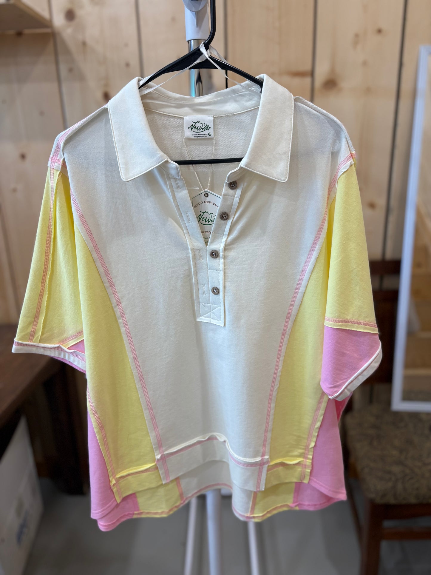 Lemon Color Block Top
