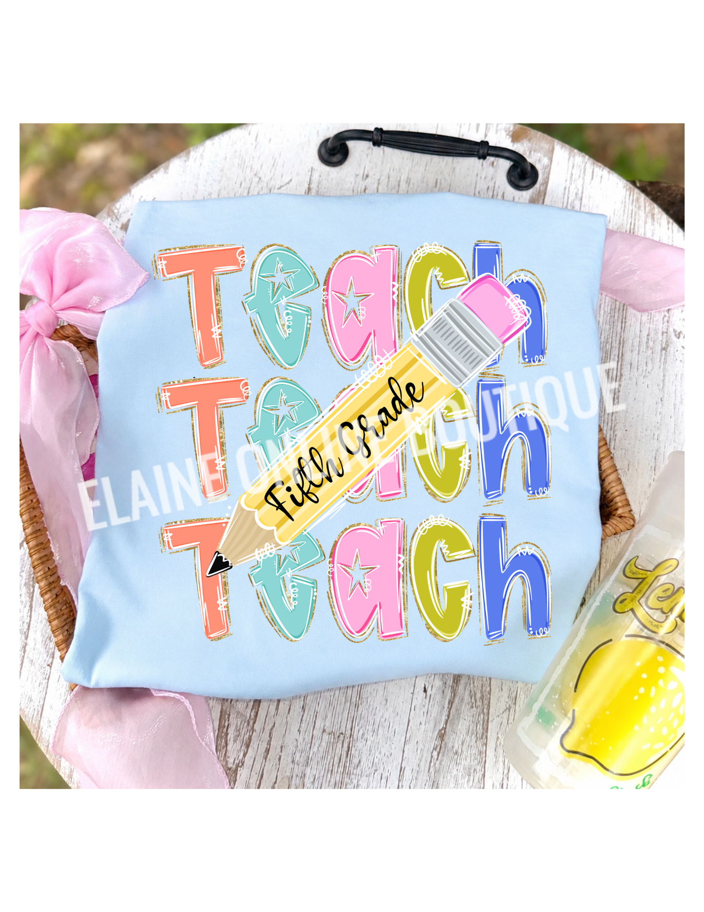 Teach with Customizable Pencil Comfort Color Short Sleeve
