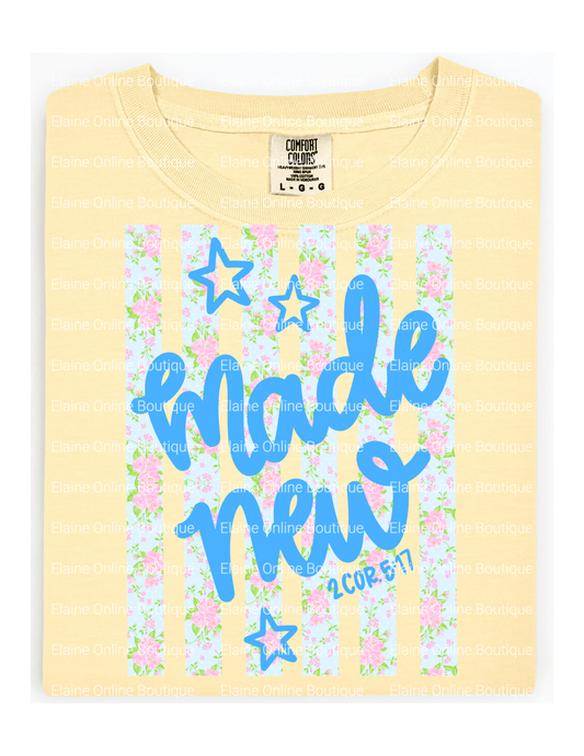 Made New Floral Comfort Color Short Sleeve