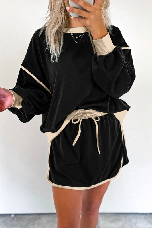 PRE-ORDER Black Pullover Skort Set