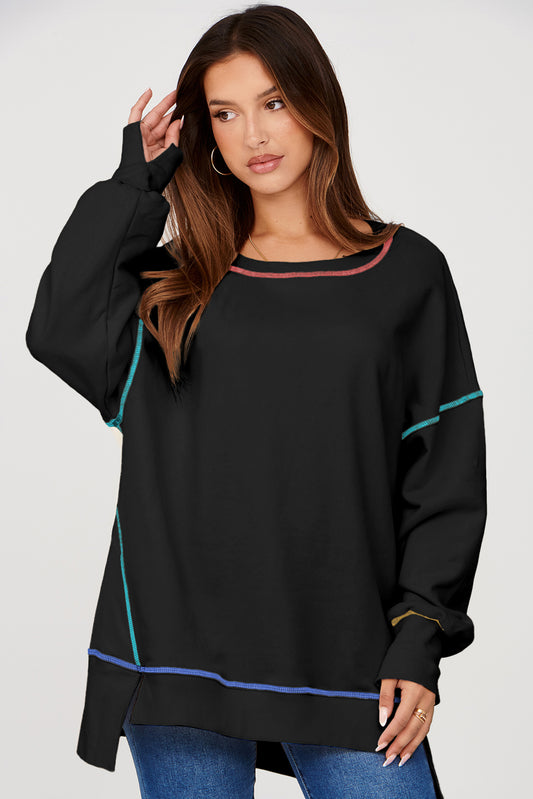 PRE-ORDER Rainbow Stitch Black Sweatshirt
