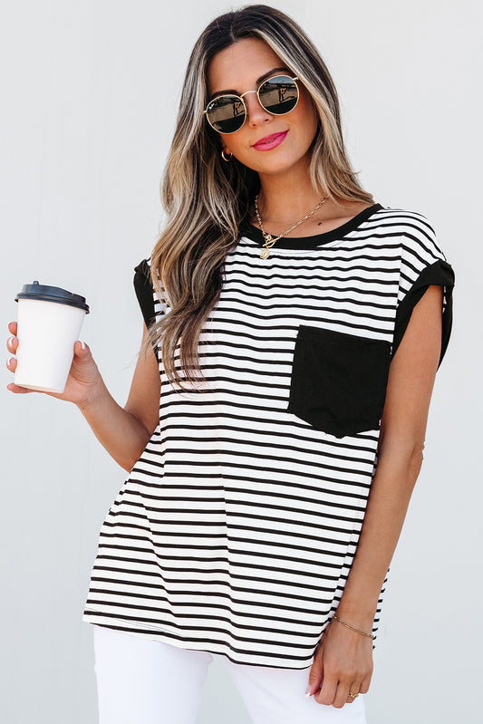 PRE-ORDER Stripe Me Up Black Top