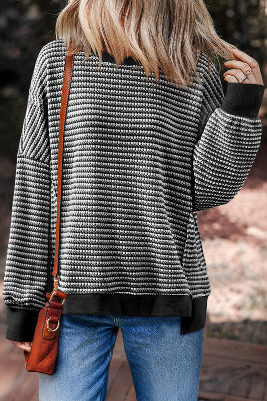 PRE-ORDER Black Comfy Stripes Top