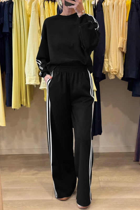 PRE-ORDER Black Varsity Striped Set