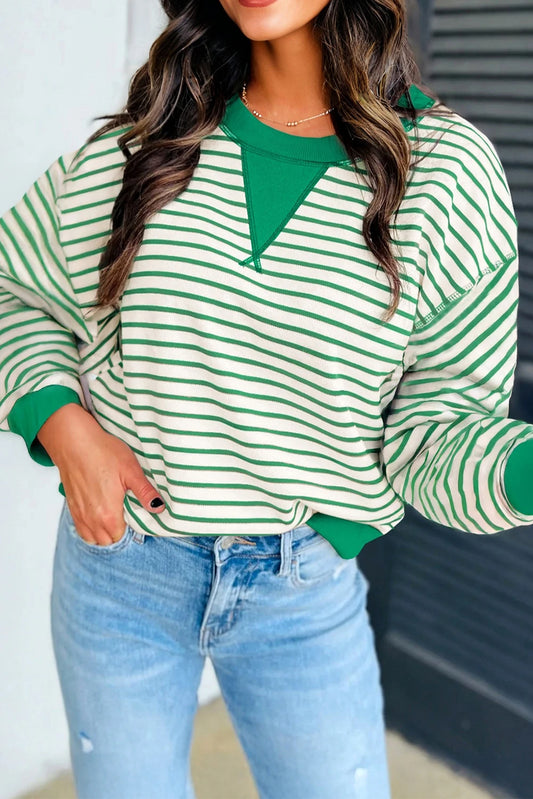 Bright Green Striped Top