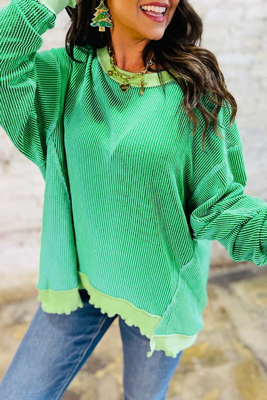 PRE-ORDER Bright Green Twisted Rib Top