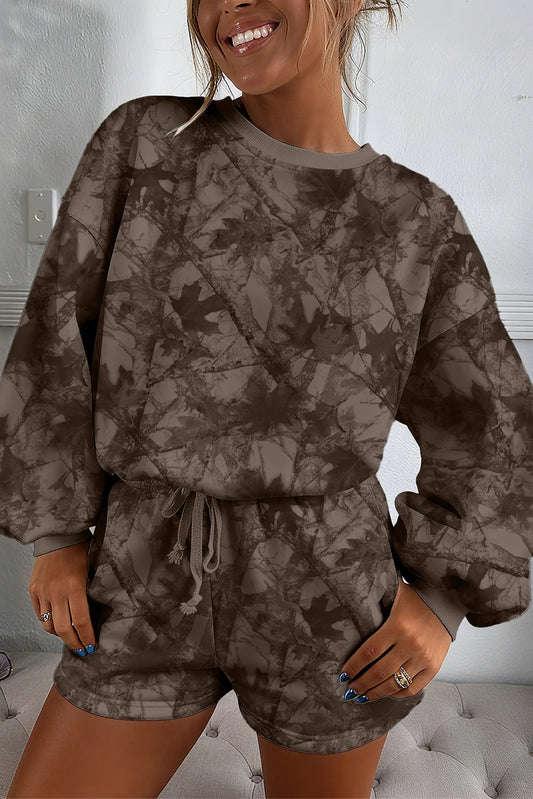 PRE-ORDER Brown Woodland Camo Shorts Set