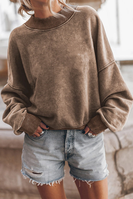 PRE-ORDER Brown Crew Neck Pullover Sweatshirt