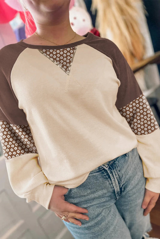 PRE-ORDER Brown Floral Long Sleeve Top