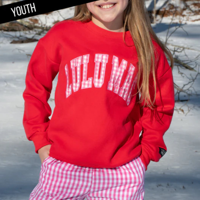 LULU MAC Youth Red/Gingham Sweatshirt