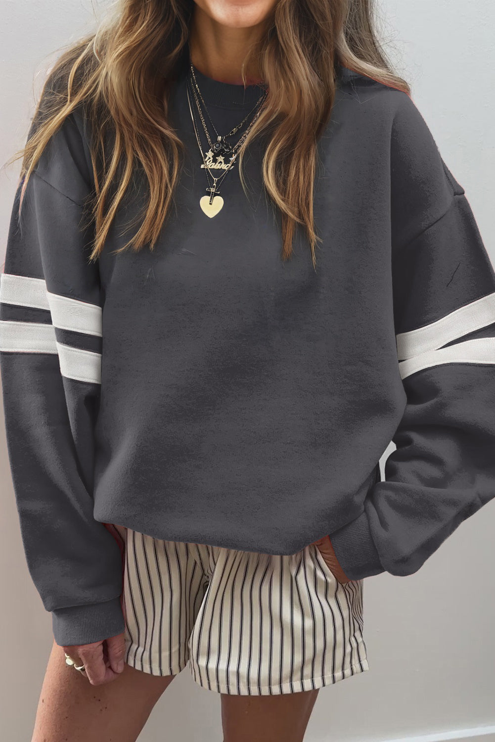 PRE-ORDER Varsity Vibes Gray Sweatshirt