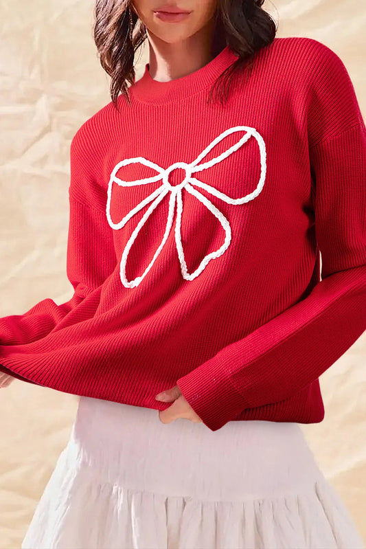 PRE-ORDER Fiery Red Bow Sweater