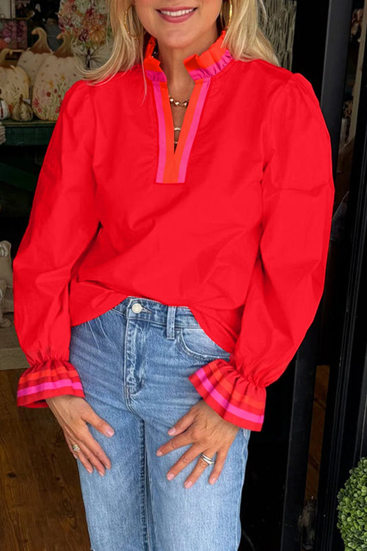 PRE-ORDER Heatwave Red Long Sleeve Blouse