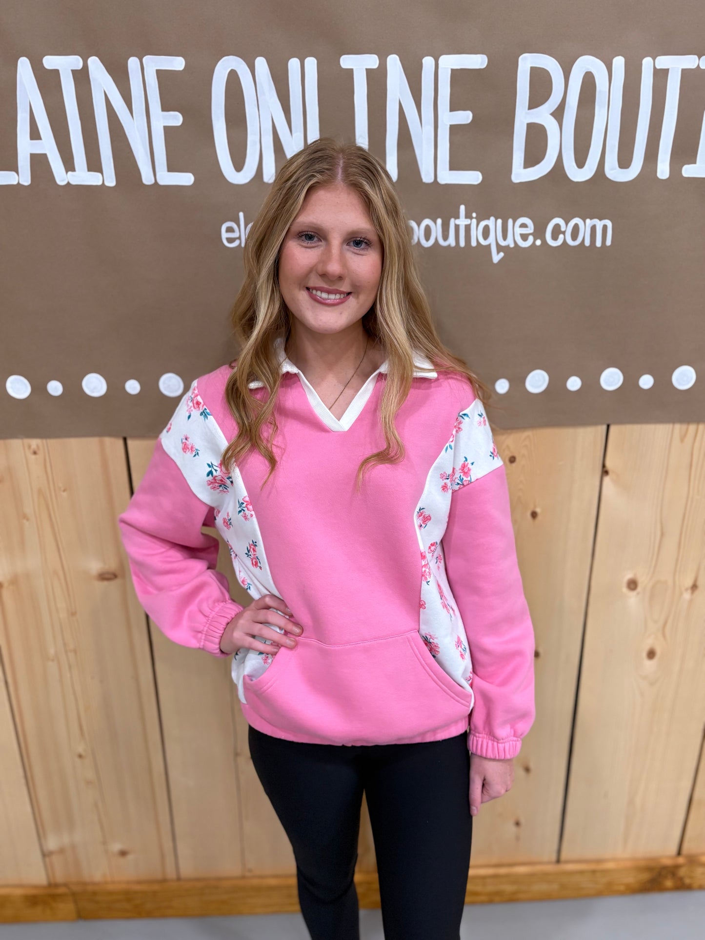 Pretty in Pink Floral Pullover