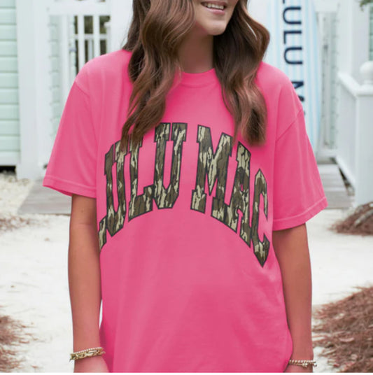 LULU MAC Neon Pink CC Camo Tee