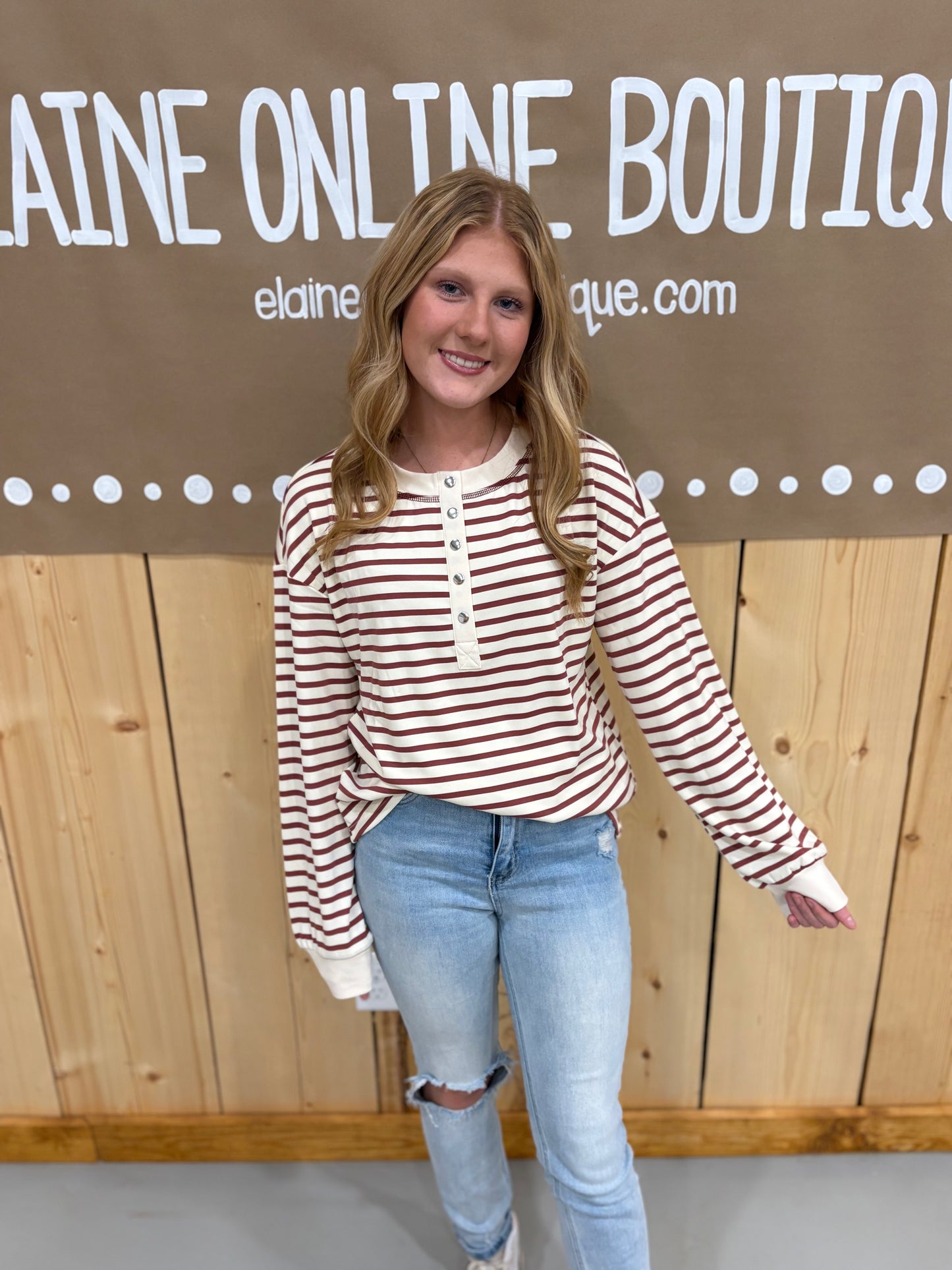 Red Dahlia Long Sleeve Top