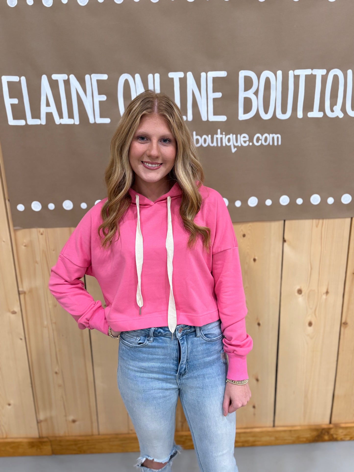 Sachet Pink Drawstring Hoodie