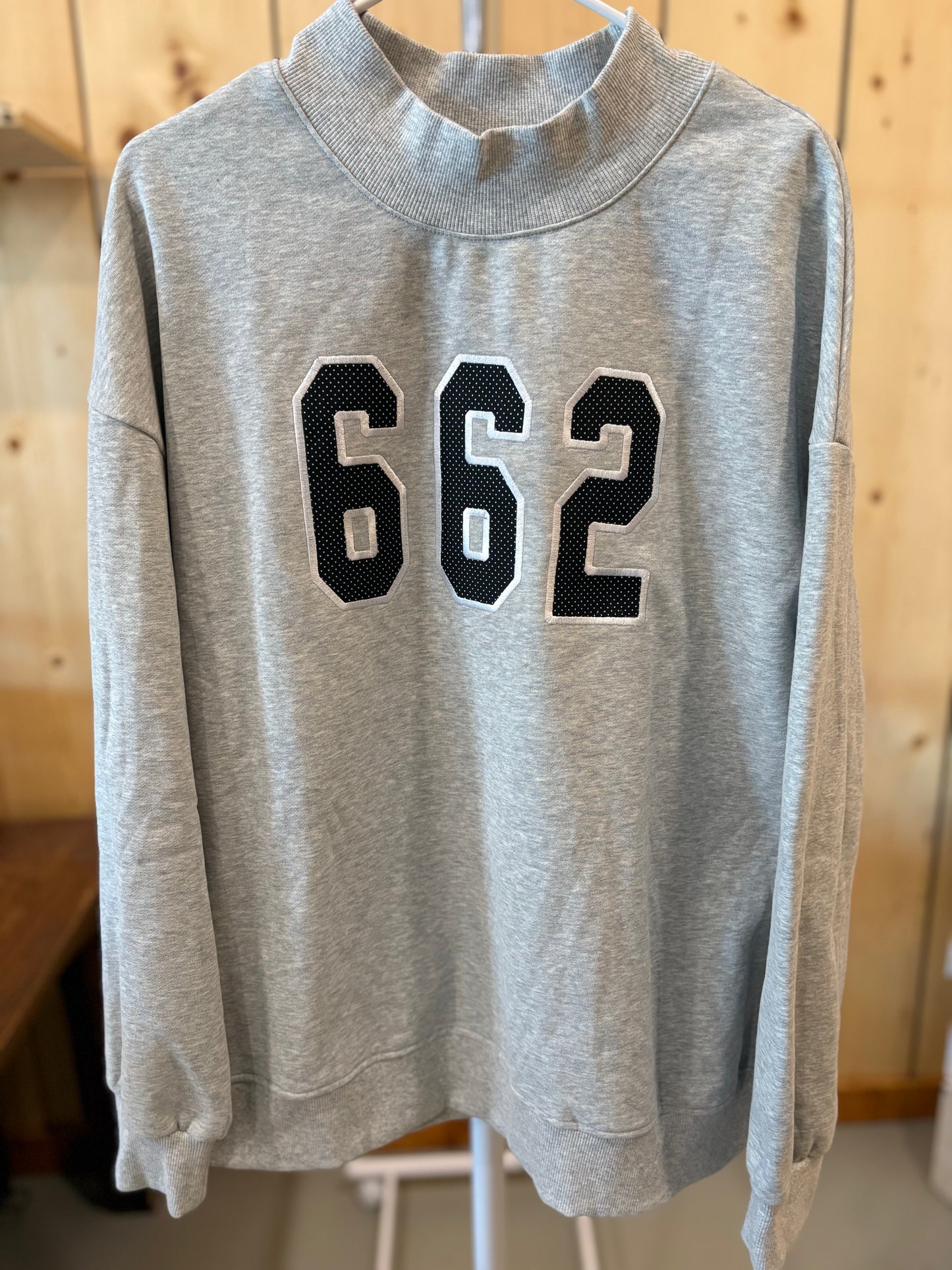 Black Polka Dot 662 Gray Mock Neck Sweatshirt