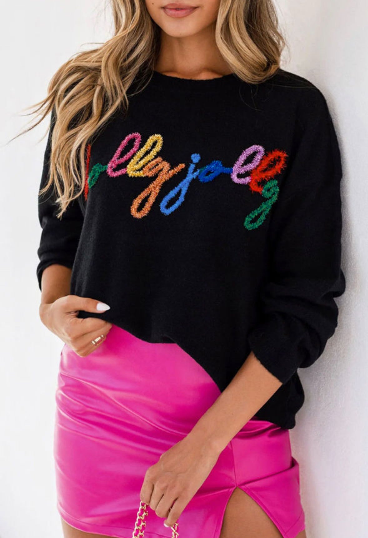 PRE-ORDER Black Holly Jolly Sweater