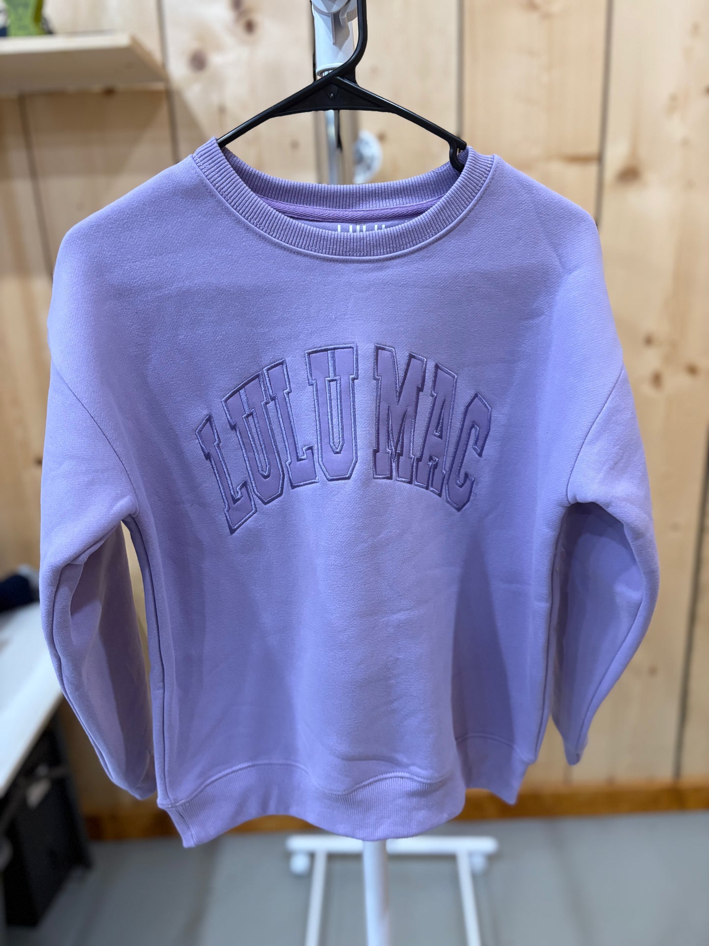 LULU MAC Youth Lavender Mono Sweatshirt