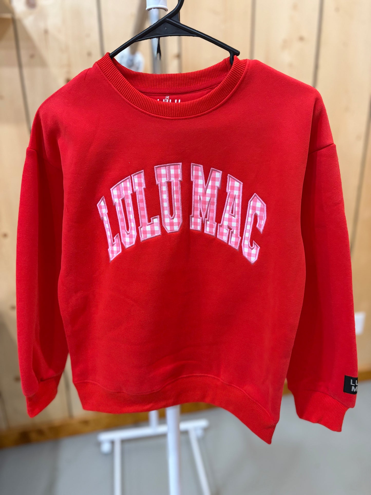 LULU MAC Youth Red/Gingham Sweatshirt