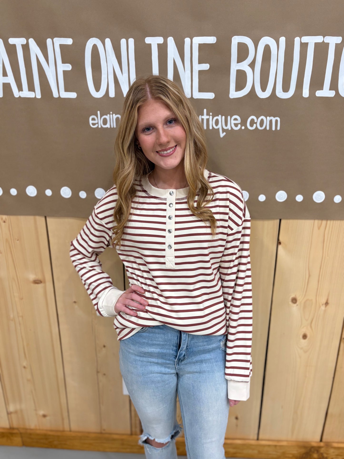 Red Dahlia Long Sleeve Top