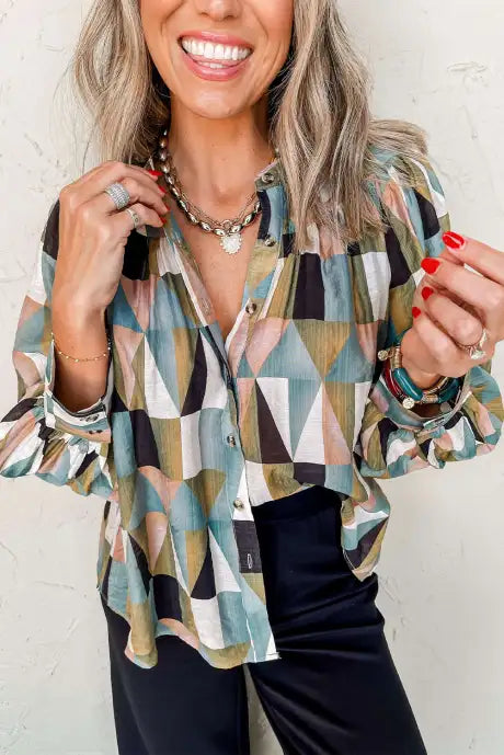 PRE-ORDER Geometric Print Top