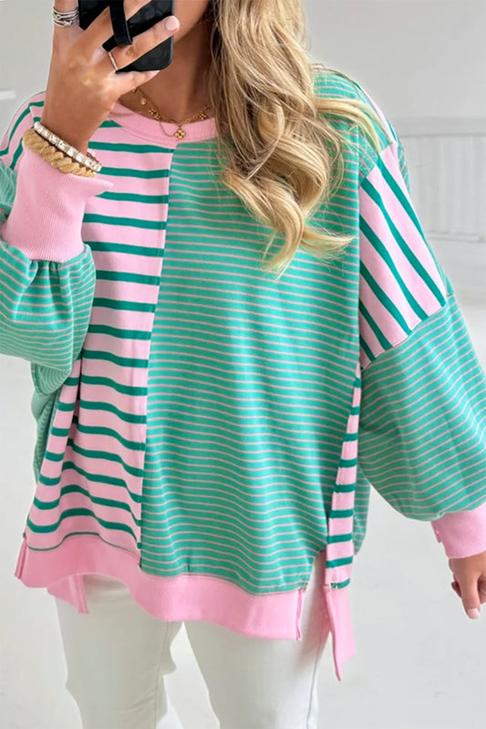 PRE-ORDER Green/Pink Stripe Sweatshirt
