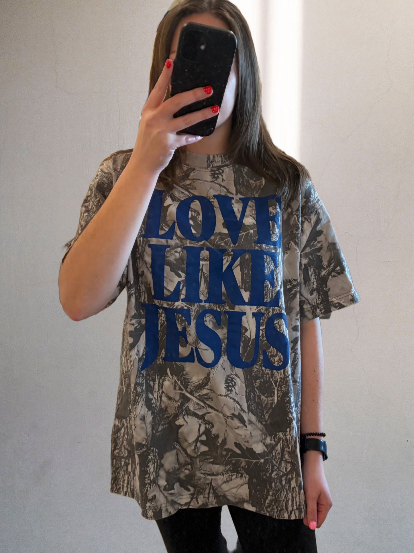 Love Like Jesus Gray Camo Tee