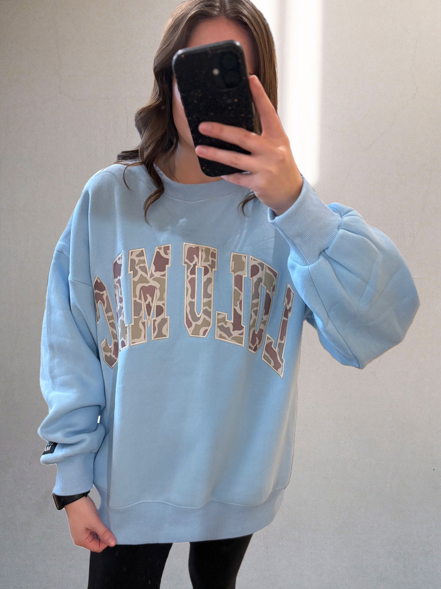 LULU MAC Light Blue/Camo Sweatshirt