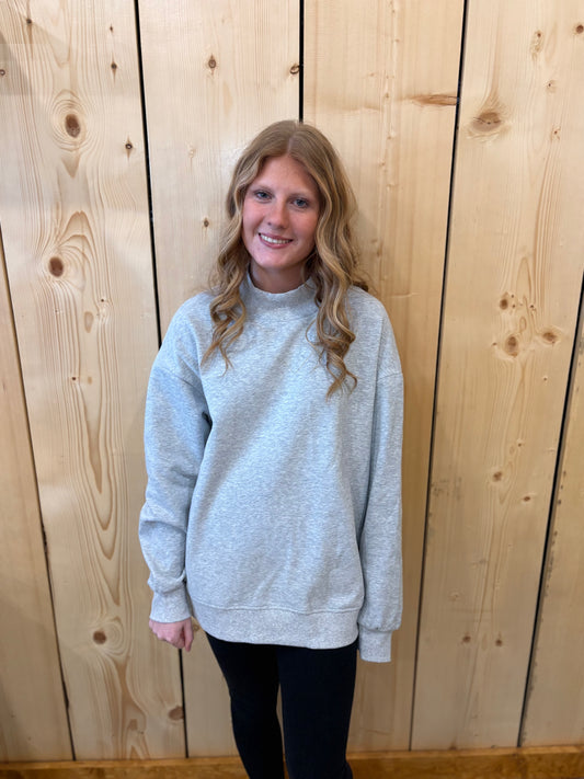 Gray Mock Neck Sweatshirt